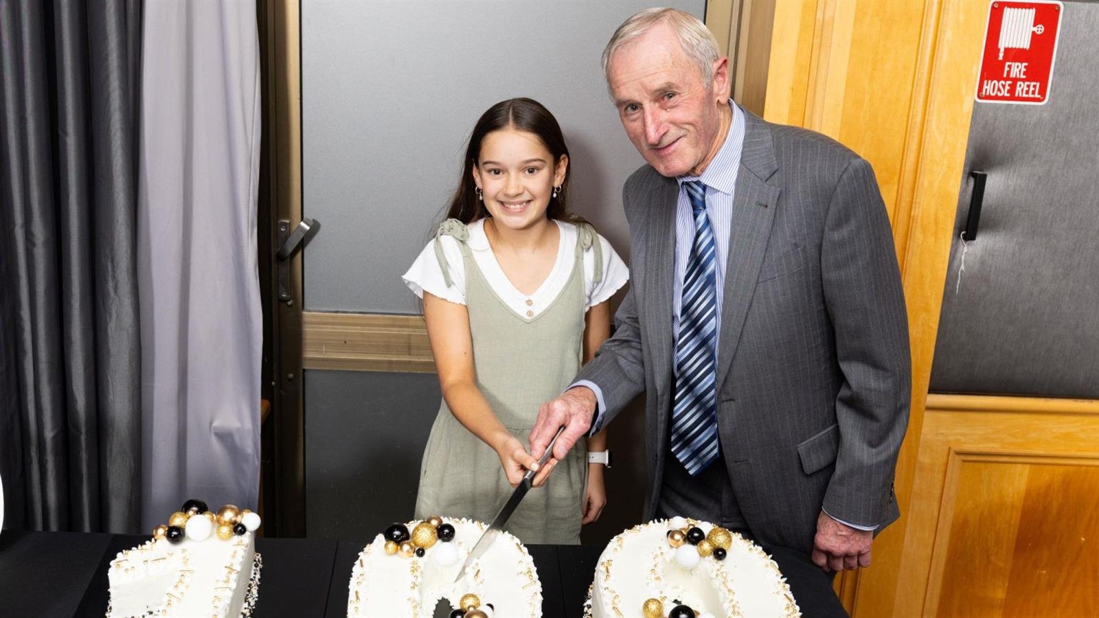 Junior member Maddison and Life member Phil. Credit: Uniform Photography